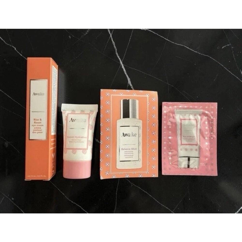 AWAKE Rise & Reset Eye Cream + Sweet Hydration + Balance Shot + Ray Of Bright